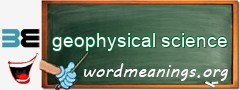WordMeaning blackboard for geophysical science